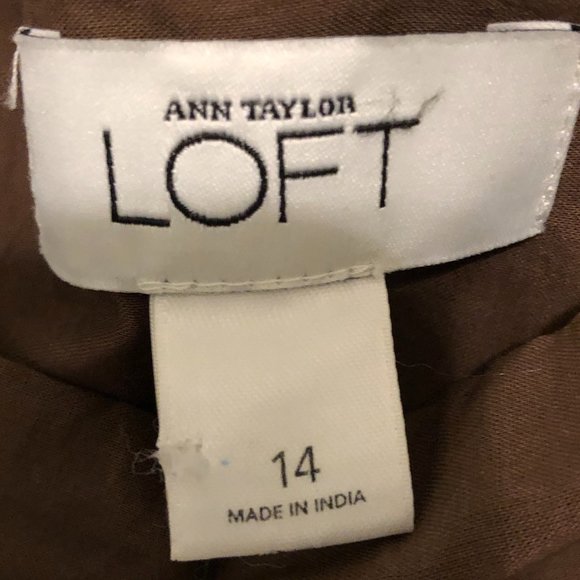 Ann Taylor Loft Brown Skirt with Gold Embroidery - Picture 3 of 8